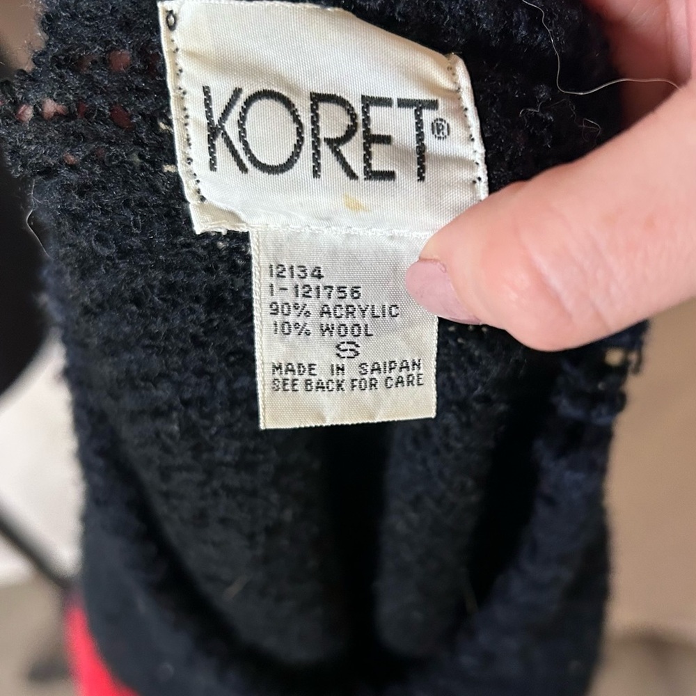 True Vintage 80/90s Koret Fuzzy Colorblock Sweater - Picture 5 of 6